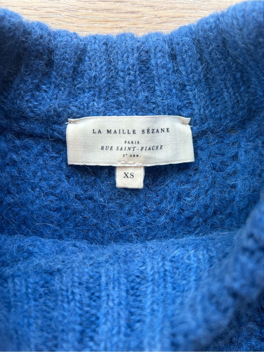Sezane Jose Jumper in Azure Blue with Alpaca Wool Blend - Picture 4 of 5
